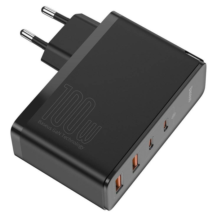 Baseus GaN2 Pro caricatore rapido da parete 100W USB / USB tipo C Quick Charge 4+ Power Delivery Nero (CCGAN2P-L01)