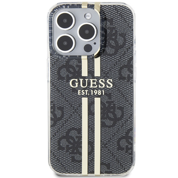 Etui Guess GUHCP15XH4PSEGK iPhone 15 Pro Max 6.7" czarny/black hardcase IML 4G Gold Stripe Case