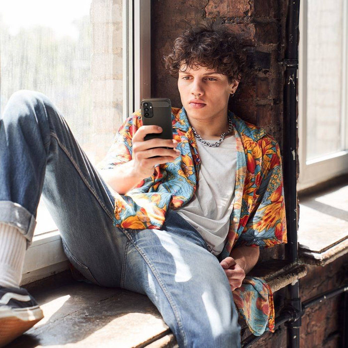 Hülle Spigen Samsung Galaxy A13 4G LTE Rugged Armor MATTE Schwarz Case