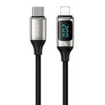 USAMS U78 USB-C a Lightning LED 1.2m 20W PD Cable trenzado de carga rápida blanco / blanco SJ545USB02 (US-SJ545)