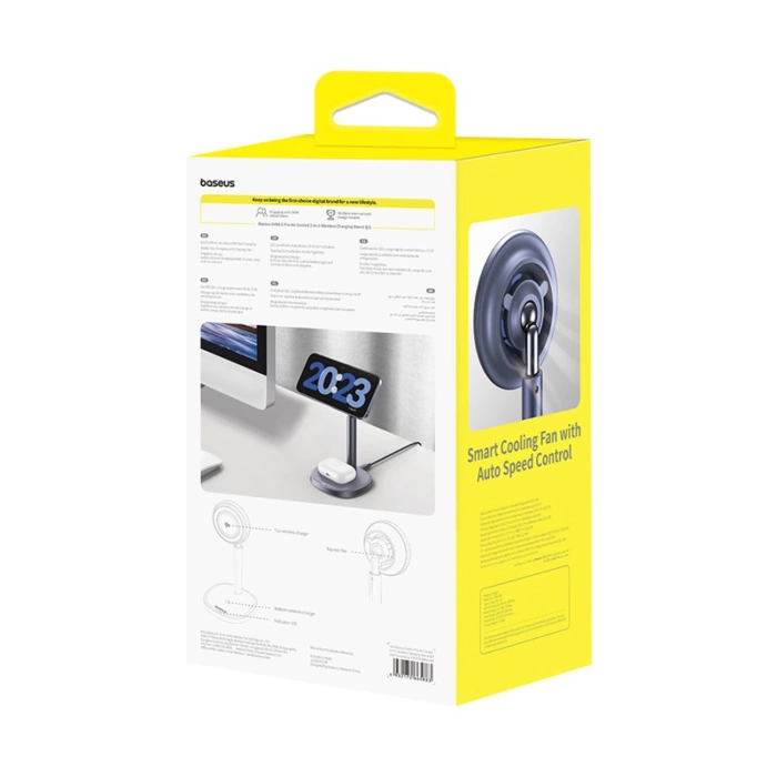 Baseus Orbit 2 Pro MagSafe Qi2 20W 2 in 1 Inductive Charger with Cooling - Gray