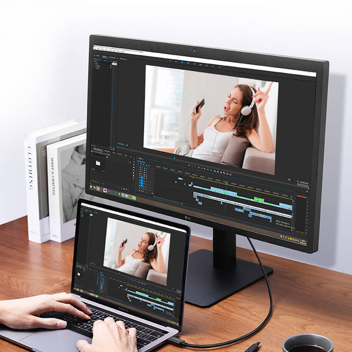 Cavo Ugreen cavo USB C (maschio) - USB C (maschio) Thunderbolt 4 100W / 8K 60Hz / 40Gb/s 0.8m nero (US501)