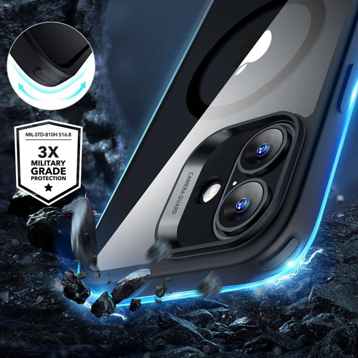 Etui ESR CLASSIC HYBRID HALOLOCK MAGSAFE & TEMPERED GLASS IPHONE 16 PLUS CLEAR/BLACK