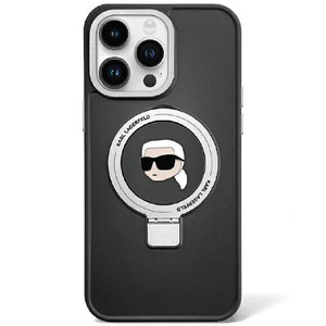 Case Karl Lagerfeld KLHMP15LHMRSKHK iPhone 15 Pro 6.1" black/black hardcase Ring Stand Karl Head MagSafe Case