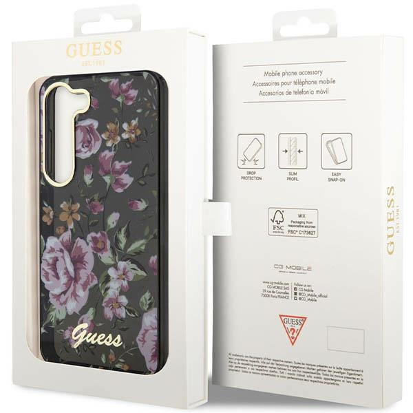 Funda Guess Guhcs23shcfwsk S23 S911 Black/Black Hardcase Flower Collection Case