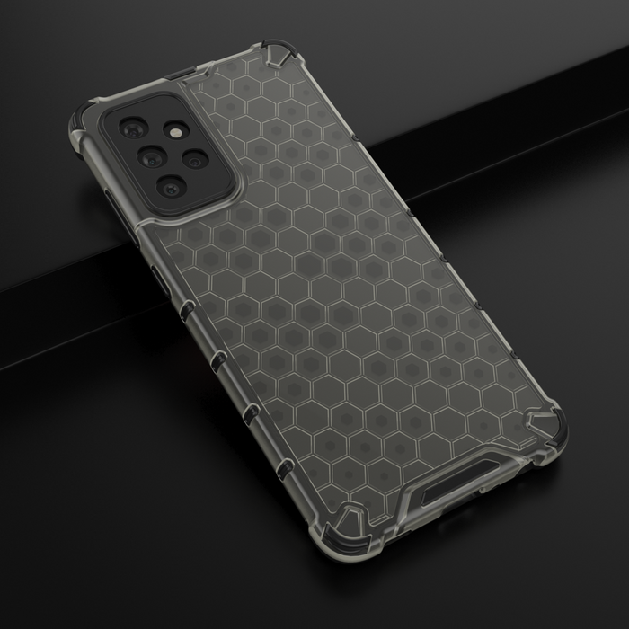 Honeycomb Handyhülle Schutzhülle mit TPU Rahmen für Samsung Galaxy A72 4G schwarz
