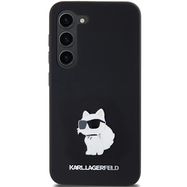 Etui Karl Lagerfeld KLHCS23SSMHCNPK Galaxy S23 S911 czarny/black hardcase Silicone Choupette Metal Pin