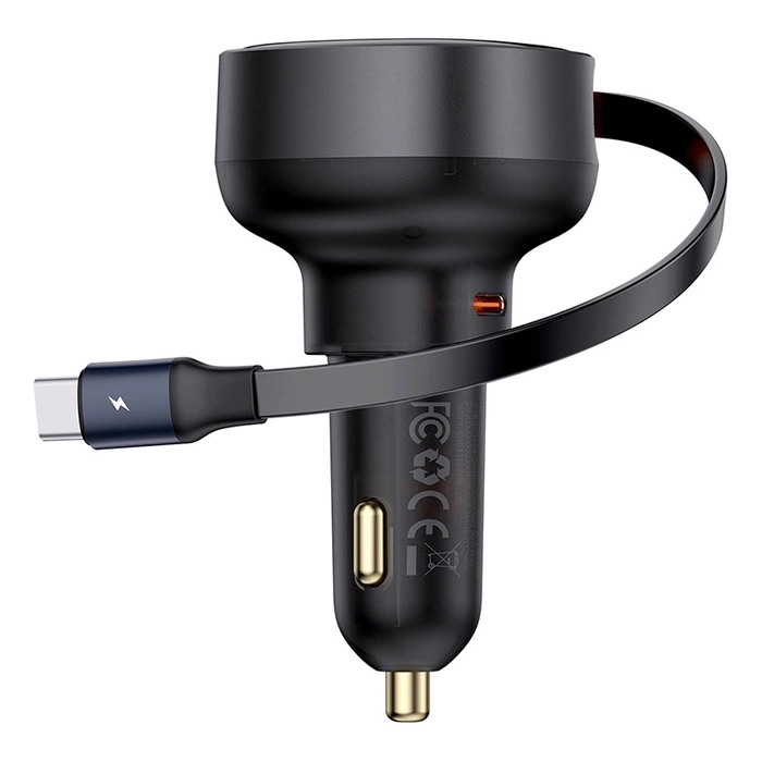 Car Charger Baseus Enjoyment Pro with cable USB-C, 60W (Black)