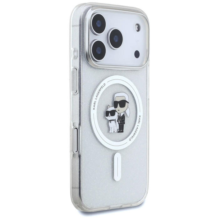 Etui Karl Lagerfeld IML Karl Choupette   Glitter MagSafe do iPhone 17 Pro Max przezroczysty