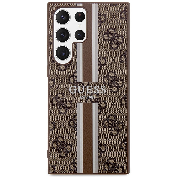 Case Guess GUHCS23LP4RPSW S23 Ultra S918 brown/brown hardcase 4G Printed Stripe Case