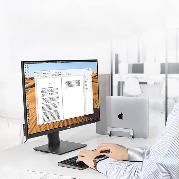 Ugreen Aluminum Vertical Stand Holder Stand for MacBook Laptop Tablet Silver (20471 LP258)