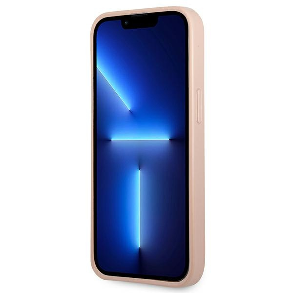 Case GUESS Apple iPhone 13 13 Pro Saffiano Triangle Logo Cardslot Pink Hardcase