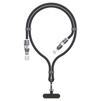 Dudao L20MAX 4in1 Kabel / Lanyard USB-A / USB-C / Lightning PD QC 65W 1.5m - Schwarz