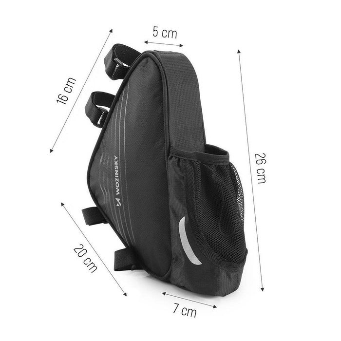 Bolsa de bicicleta Wozinsky debajo del cuadro negro (WBB23BK)