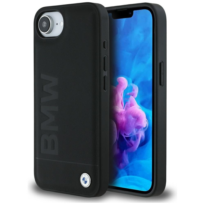 Case BMW Leather Hot Stamp for iPhone 16e black