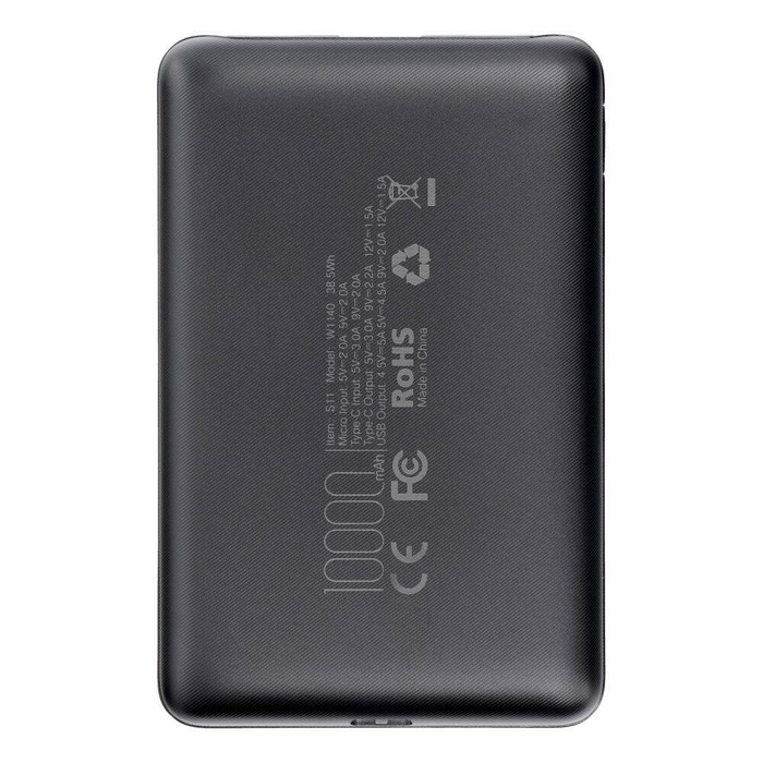 Powerbank Veger S11 (W1140) PD QC3.0 2A 22,5W 10 000 mAh czarny 