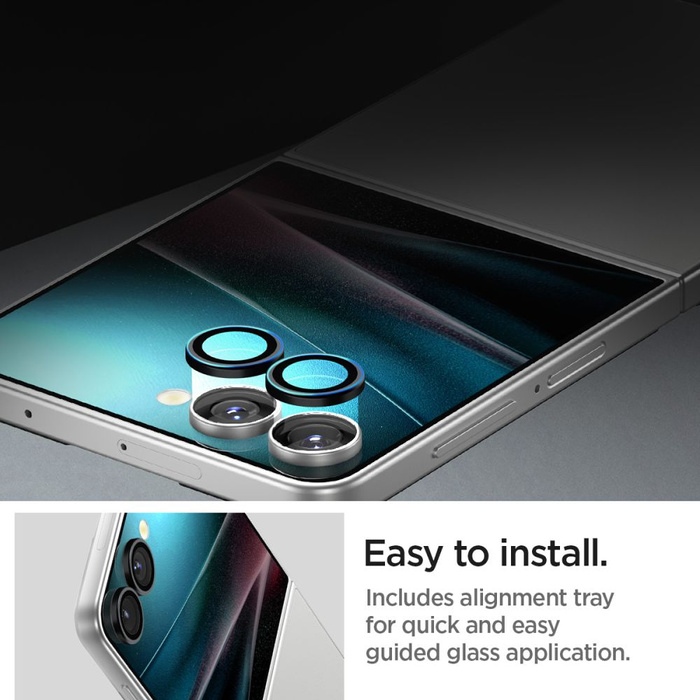 SPIGEN OPTIK PRO HD GLAS.TR "EZ FIT" CAMERA PROTECTOR 2-PACK GALAXY Z FLIP 7 BLACK