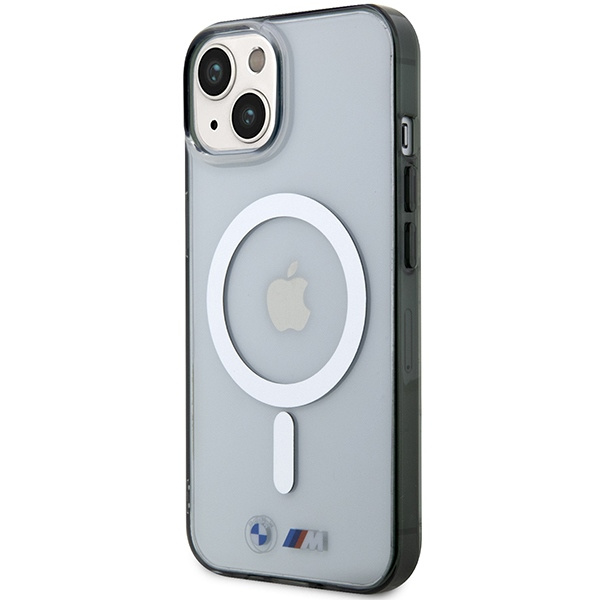 Funda BMW BMHMP14MHCRS iPhone 14 Plus 6.7" transparente durocase Anillo de plata MagSafe