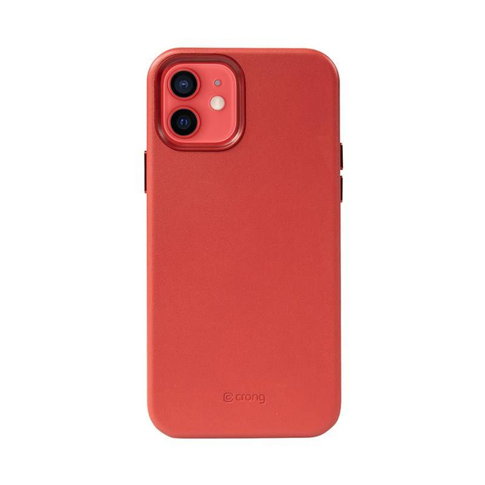 ETUI Crong Essential Cover Magnetic - Case with leather iPhone 12 / iPhone 12 Pro MagSafe (red) CASE