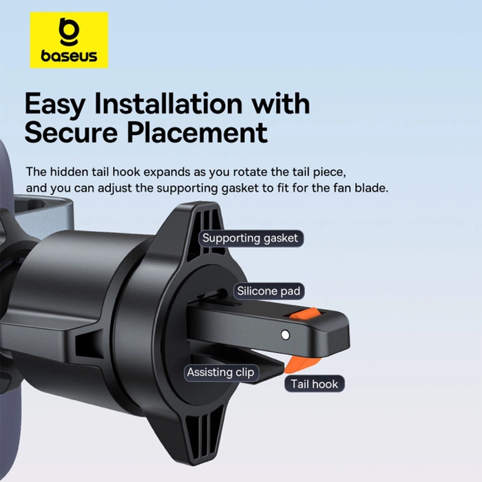 Baseus Metal Age 3 BS-CM028 Schwerkraft-Auto-Lüftungshalter – Grau