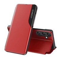 Eco Leather View Case elegante Hülle mit Klappe und Standfunktion für Samsung Galaxy A56 - rot