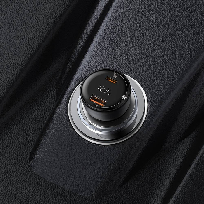 Baseus Superme szybka ładowarka samochodowa USB / USB Typ C 100W PPS Charge rapide Power Delivery czarny (CCZX-01)