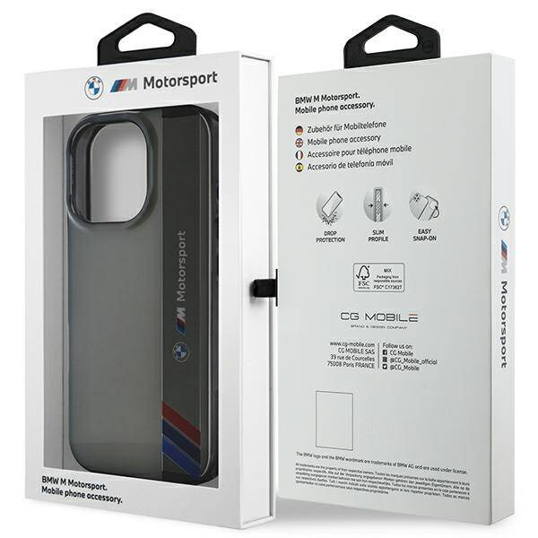 Cover BMW iPhone 16 Pro 6,3" grigio/grigio durocase Motosport IML striscia verticale