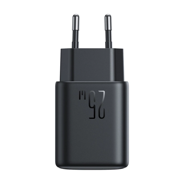 Joyroom JR-TCF23 Netzwerkladegerät USB-C 25W SFC / PPS / PD - Schwarz + USB-C / USB-C-Kabel 1 m