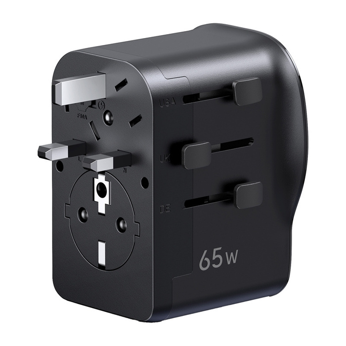 Universeller Reiseadapter / ladergerät Netzwerk Ugreen S550, 65W, 2x USB-C, 1x USB-A