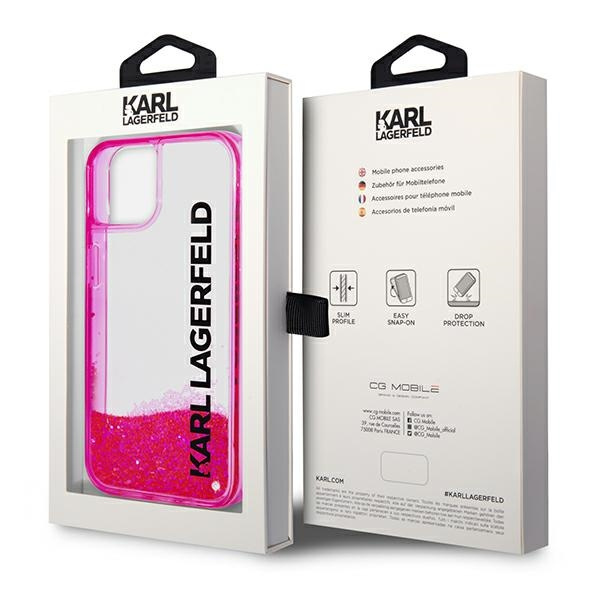 Hülle Karl Lagerfeld iPhone 14 Plus 6,7" rosa/rosa hartcase Liquid Glitter Elong