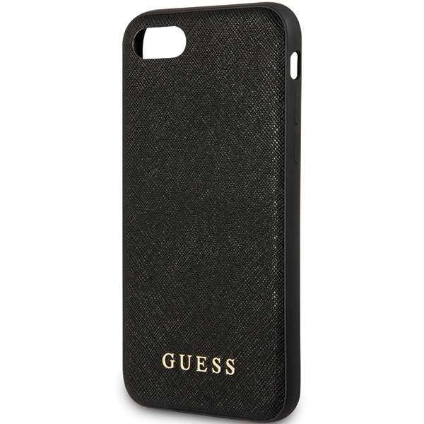 Coque Guess iPhone 7/8 / Se 2020 / Se 2022 Black/black Saffiano Strap Case