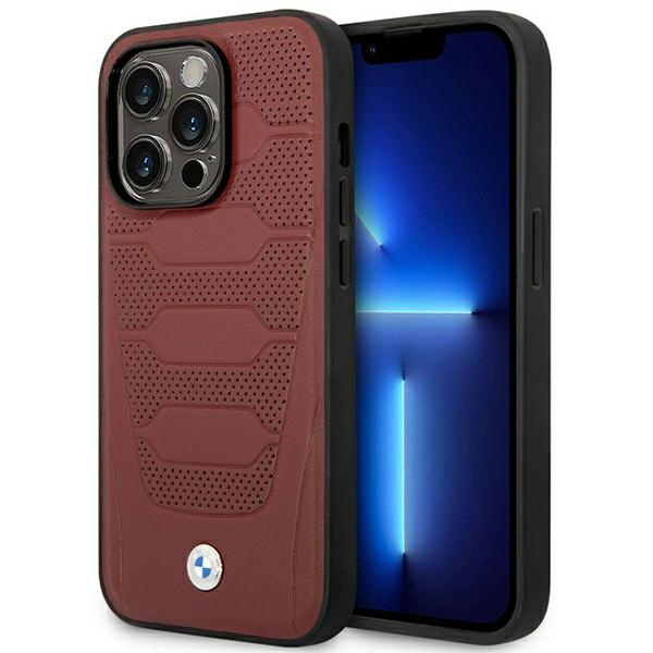 Funda BMW BMHMP14L22RPSR iPhone 14 Pro 6.1" burdeos/burdeos Asientos de cuero Patrón MagSafe