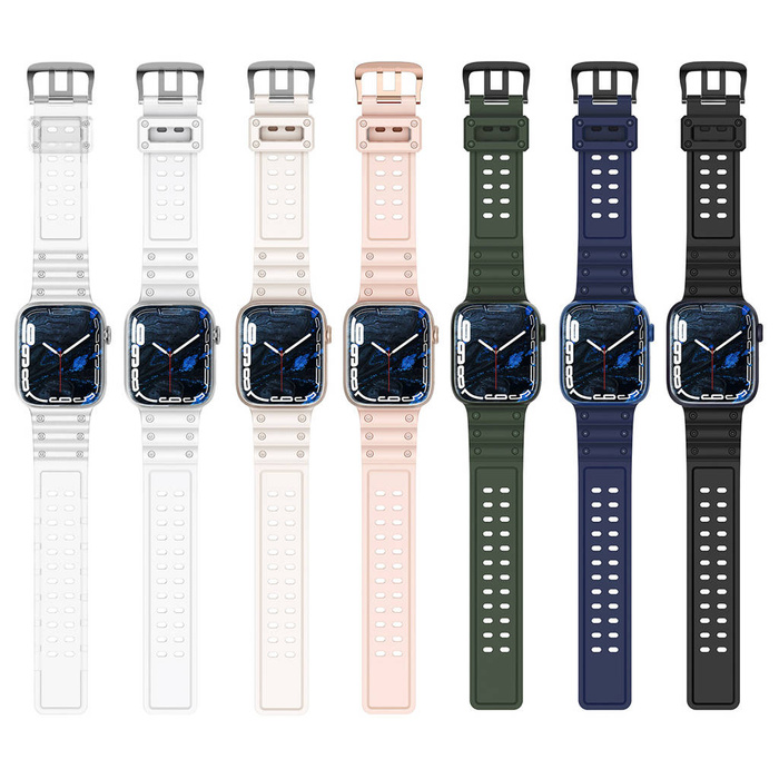 Strap Triple Protection strap for Apple Watch SE, 8, 7, 6, 5, 4, 3, 2, 1 (41, 40, 38 mm) bracelet bracelet beige