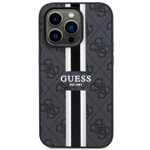 Hülle Guess GUHMP14XP4RPSK iPhone 14 Pro Max 6,7" schwarz/schwarz hartcase 4G Printed Stripes MagSafe Case