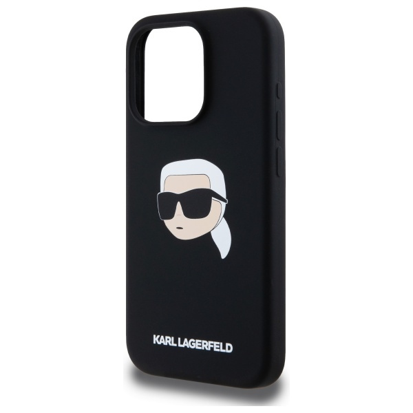 Karl Lagerfeld KLHMP15XSKHPPLK iPhone 15  Pro Max 6.7" czarny/black hardcase Silicone Karl Head Print MagSafe