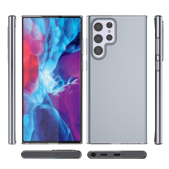 Cover in gel per Samsung Galaxy S22 Ultra Clear da 0,5 mm Ultra trasparente