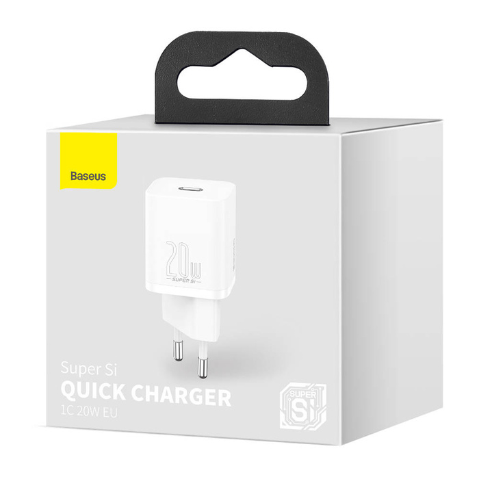 Baseus Super Si 1C rychlá nabíječka USB typu C 20 W Power Delivery bílá (CCSUP-B02)
