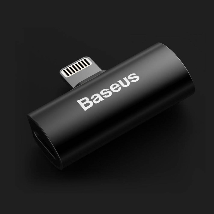Baseus Audio Converter L46 adaptér Lightning na 2x Lightning port černý (CAL46-01)