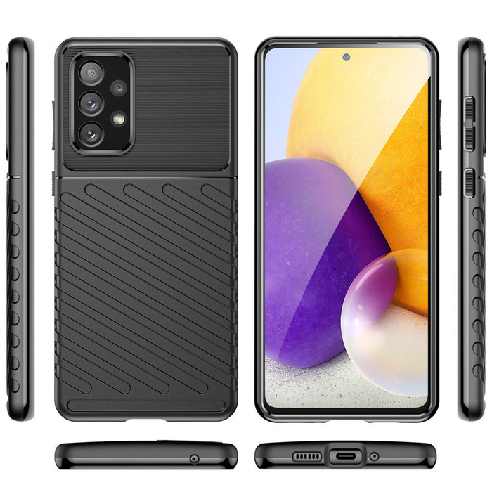 Cover corazzata flessibile Thunder Case per Samsung Galaxy A73 nera