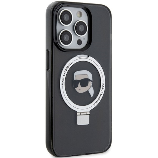 Coque Karl Lagerfeld KLHMP15XHMRSKHK iPhone 15 Pro Max 6.7" noir/noir durcase Ring Stand Karl Head MagSafe Case