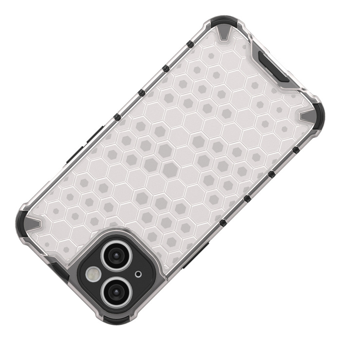 Coque nid d&#39;abeille pour iPhone 14 blindée hybride transparente