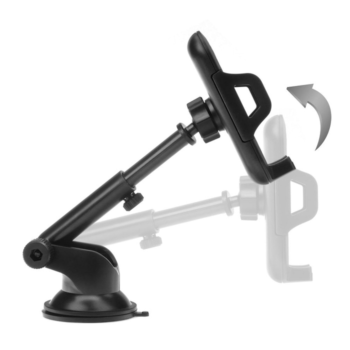 Uchwyt na telefon do samochodu uniwersalny Forcell F-Grip Carbon Bracket ramię regulowane do szyby / kokpitu czarny