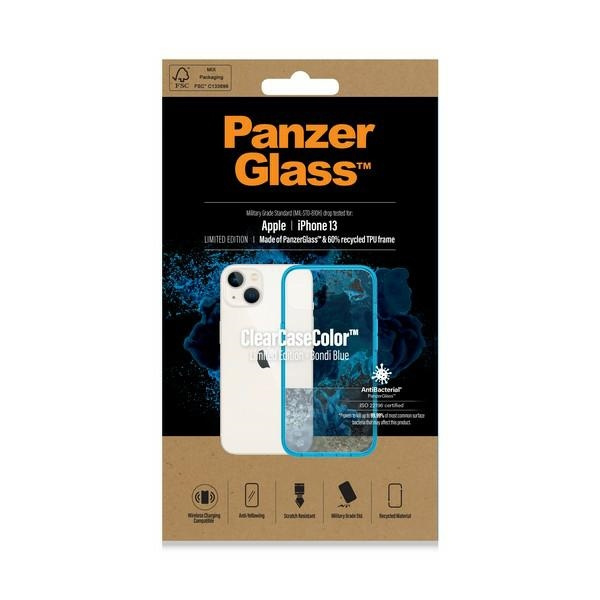 PanzerGlass ClearCase iPhone 13 6.1" Antibakteriell Militärische Qualität Bondi Blau 0331