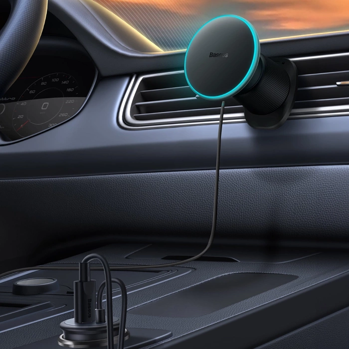 magnetic Car Phone Holder Baseus with wireless charging CW01 (Black)