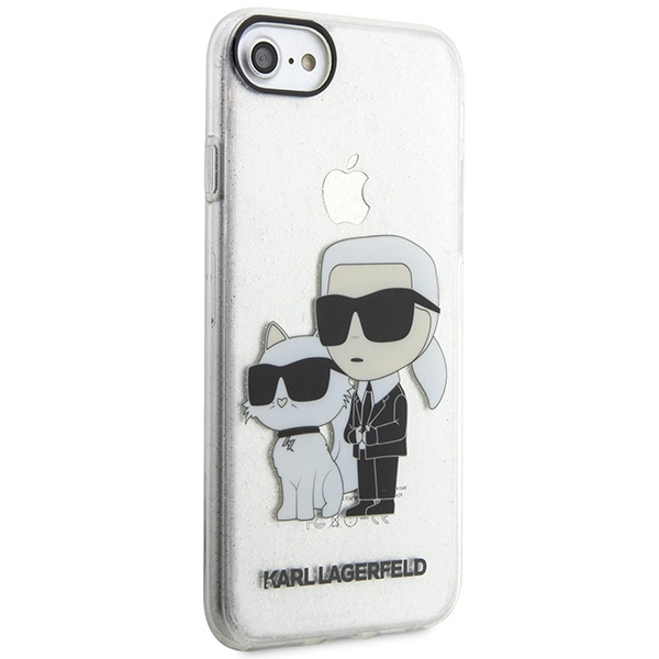 Karl Lagerfeld KLHCI8HNKCTGT iPhone 7/8/ SE 2020 / SE 2022 trasparente durocase Gliter Karl&amp;Choupette