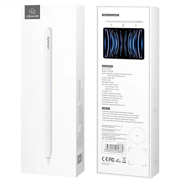 USAMS stylus magnetyczny Active Touch Sensitive Pen bílý/bílý ZB254DRB01 (US-ZB254)