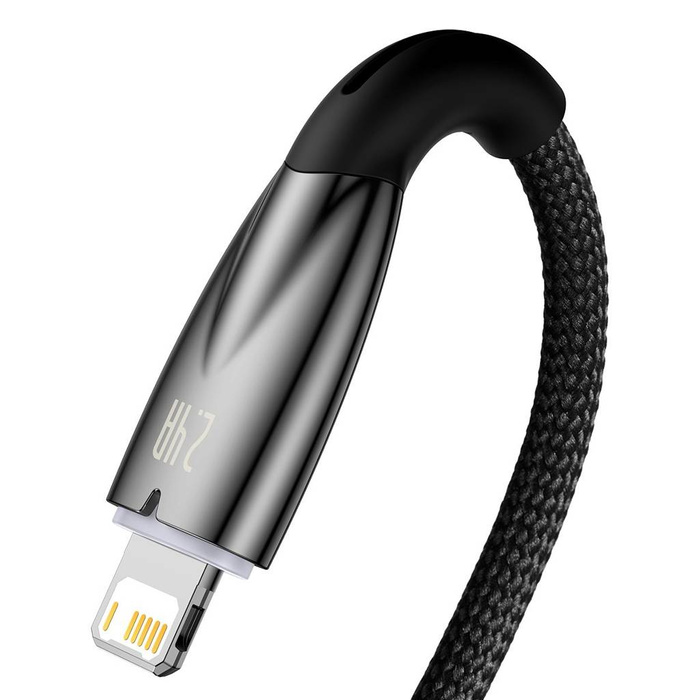Kabel der Baseus Glimmer-Serie mit Schnellladefunktion USB-C - Lightning 480 Mb/s 2,4 A 1 m schwarz