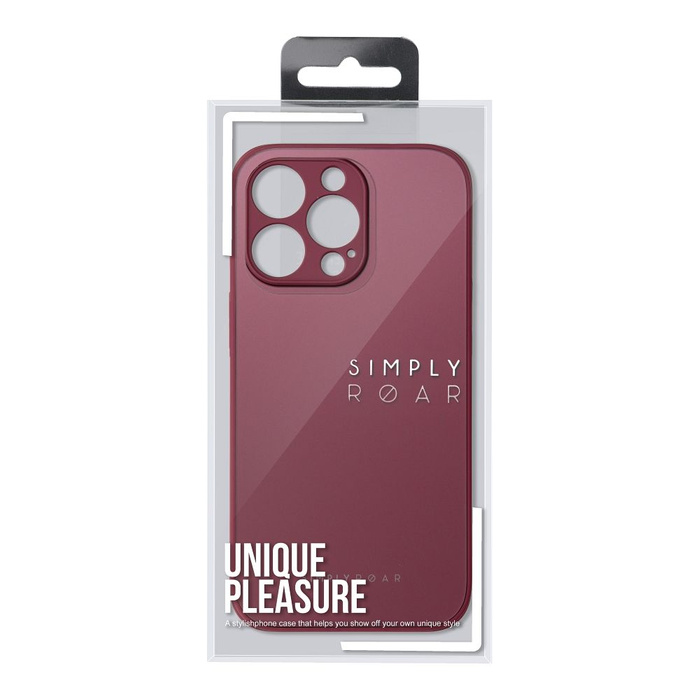 Roar case MATTE Glass Case - for iPhone 14 maroon