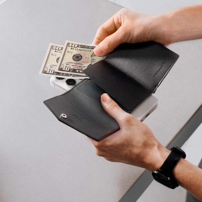 Wallet Spigen VALENTINUS PRO MagSafe WALLET BLACK