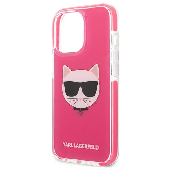 Case KARL LAGERFELD Apple iPhone 13 13 Pro Choupette Head Fuchsia Pink Hardcase